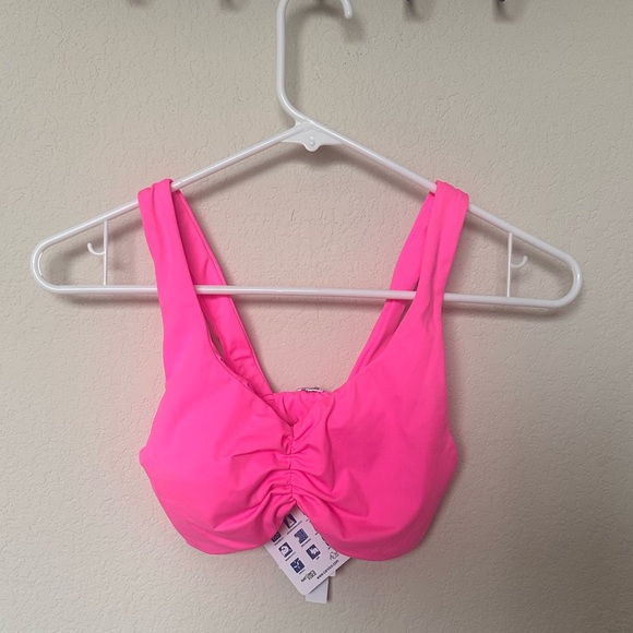 Pink Ruched Bikini Top - Picture 3 of 10